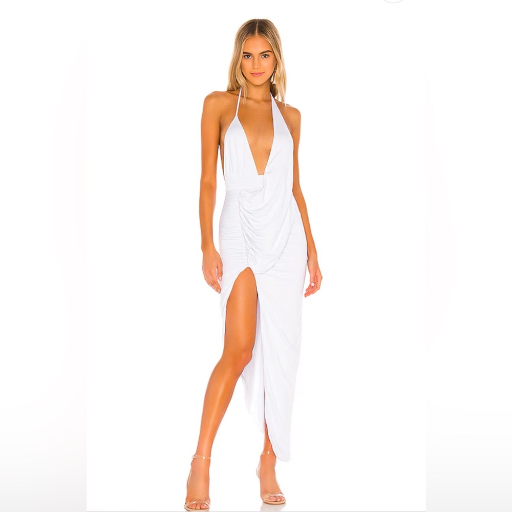 Elegant White Halter Dress